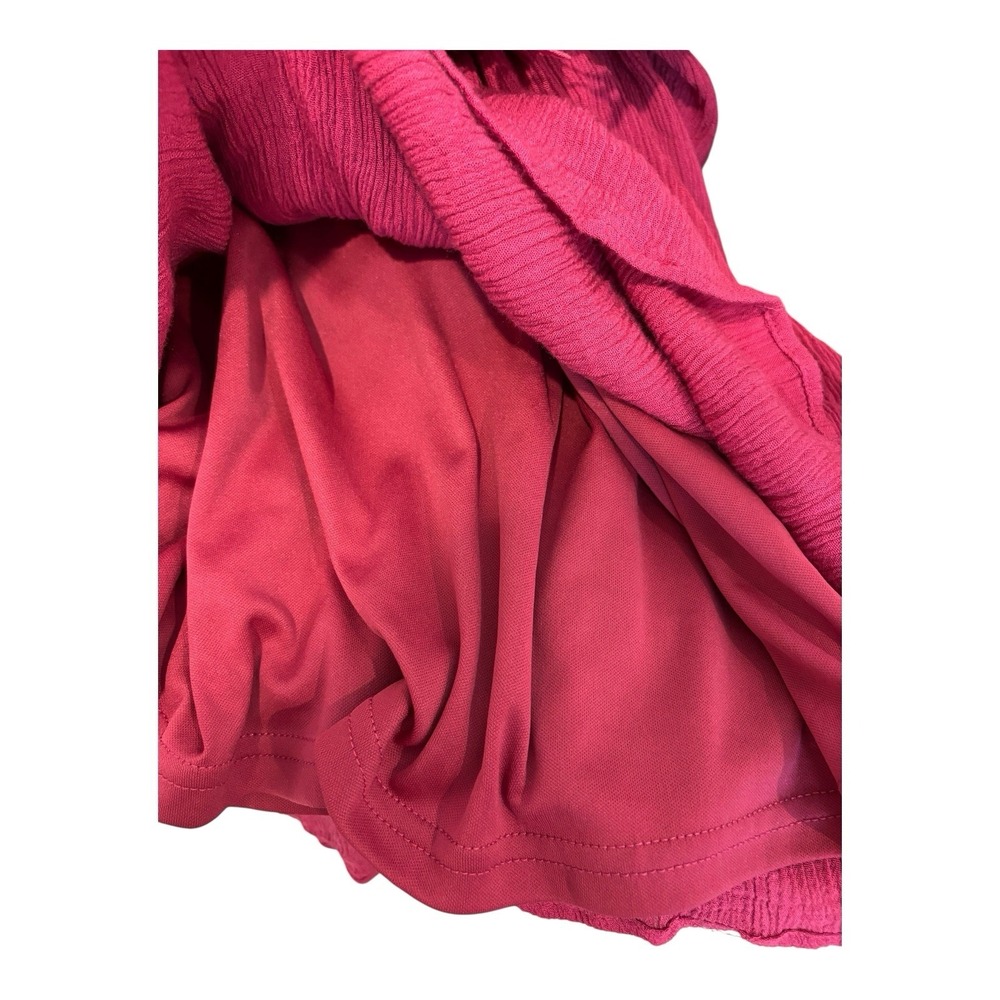 She‎ + Sky Dress Womens Small Burgundy Gauze Babydoll Lace Tie Back Lined - Picture 9 of 11